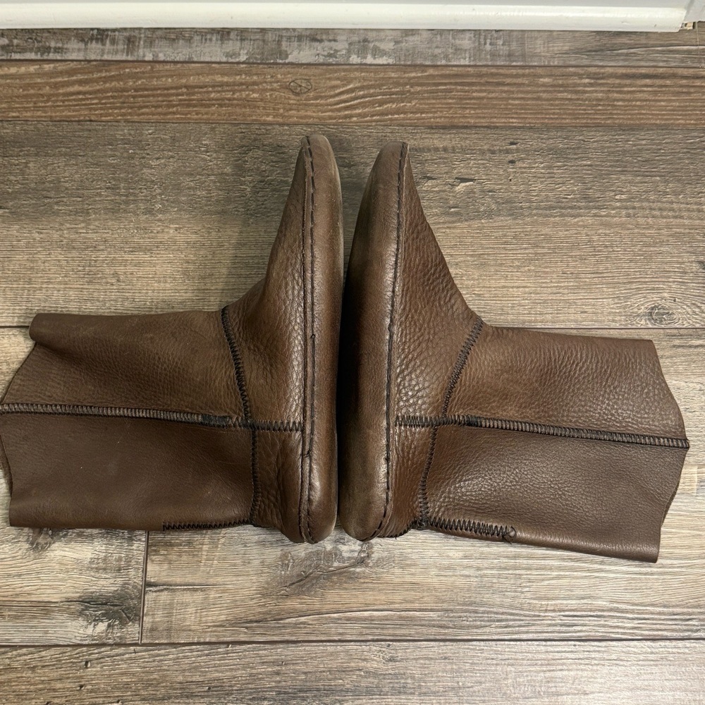 Sundance Boots Brown Mens US 11 Mid Calf Textured Leather Contrast Stitching - Picture 4 of 9